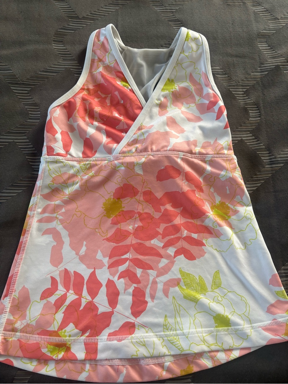 Floral Pink Wrap-Front Athletic Tank